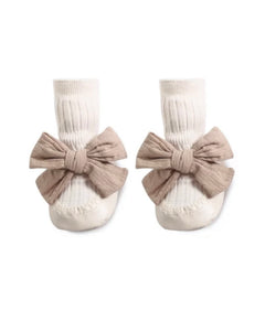 Anti slippery Bowknot Baby Socks // Ivory