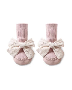 Anti Slippery Bowknot Baby Socks // Pink