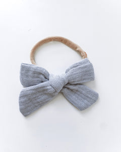 Mini Bow // Dusty Blue // Nylon Headband