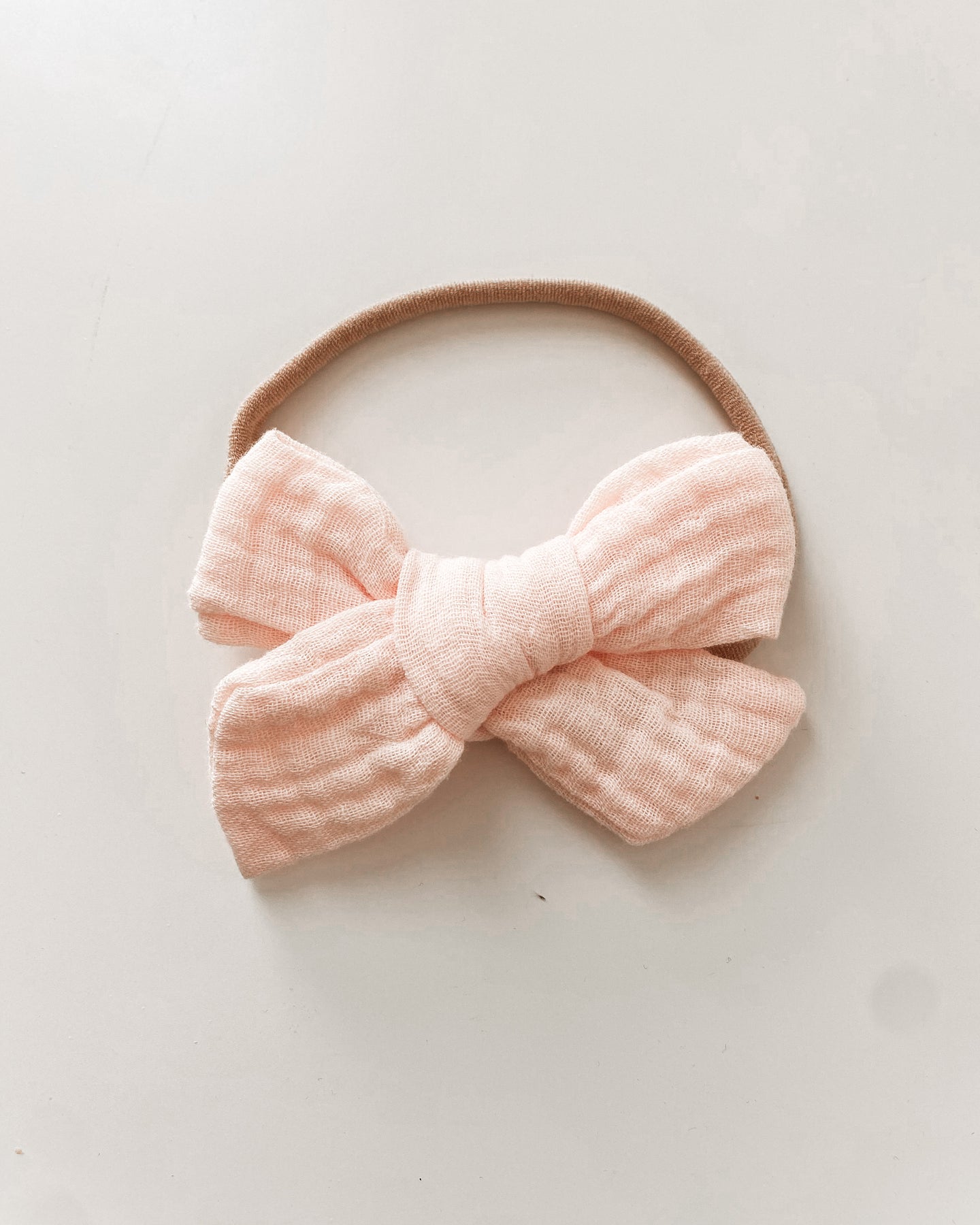 Mini Bow // Peach // Nylon Headband