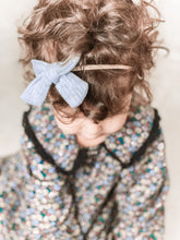 Load image into Gallery viewer, Mini Bow // Dusty Blue // Nylon Headband
