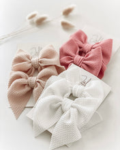 Load image into Gallery viewer, Waffled Clip Bows - set of 2
