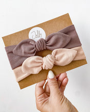 Load image into Gallery viewer, Jersey Summer Bows Set Ash &amp; Sand
